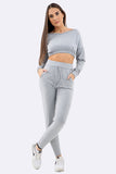 Charcoal Co-Ord 2 Piece Loungewear Suit Set For Women 12-14 - Dropwear