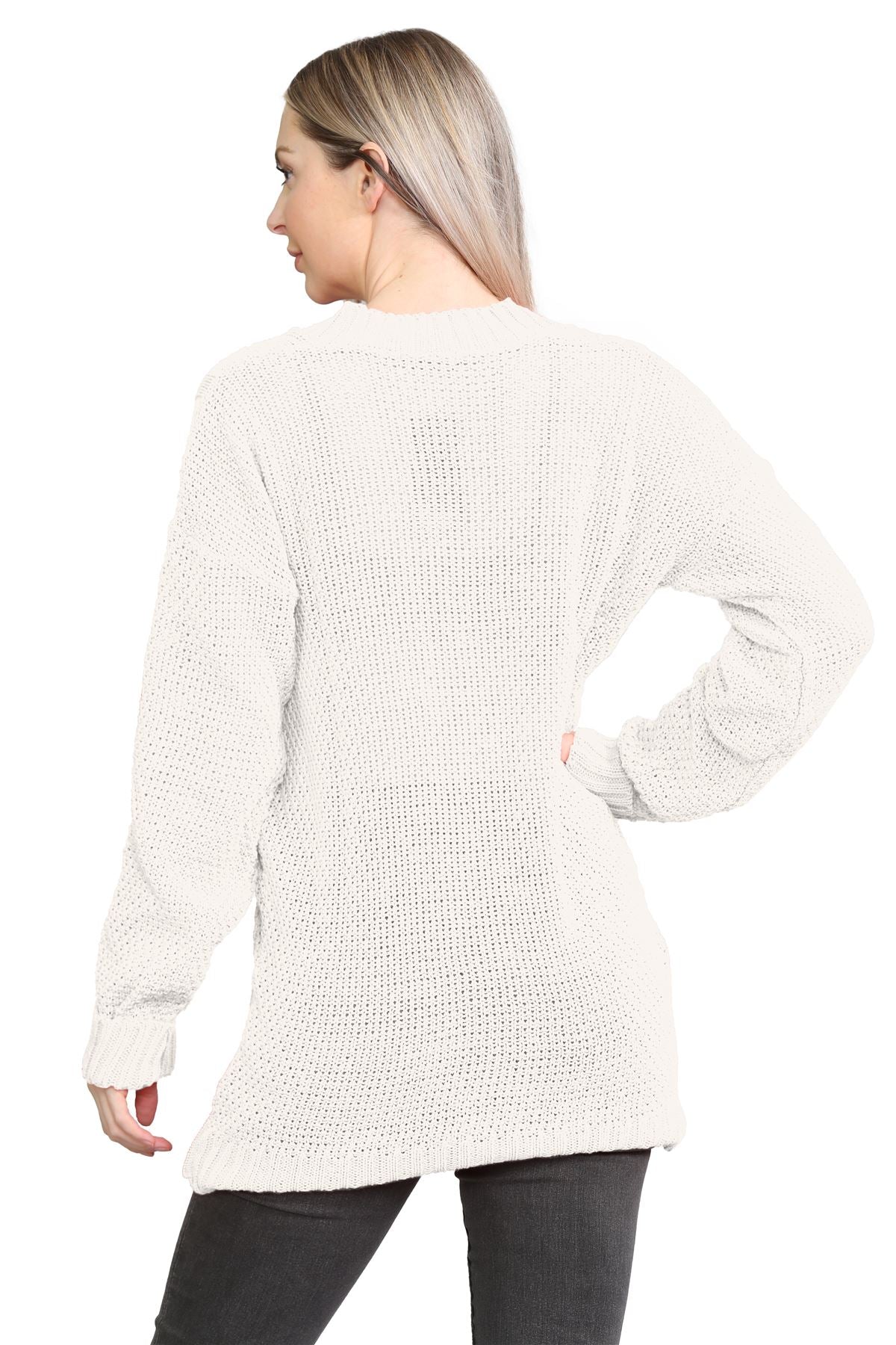 Cable Knitted Button Cardigan For Women  - Dropwear