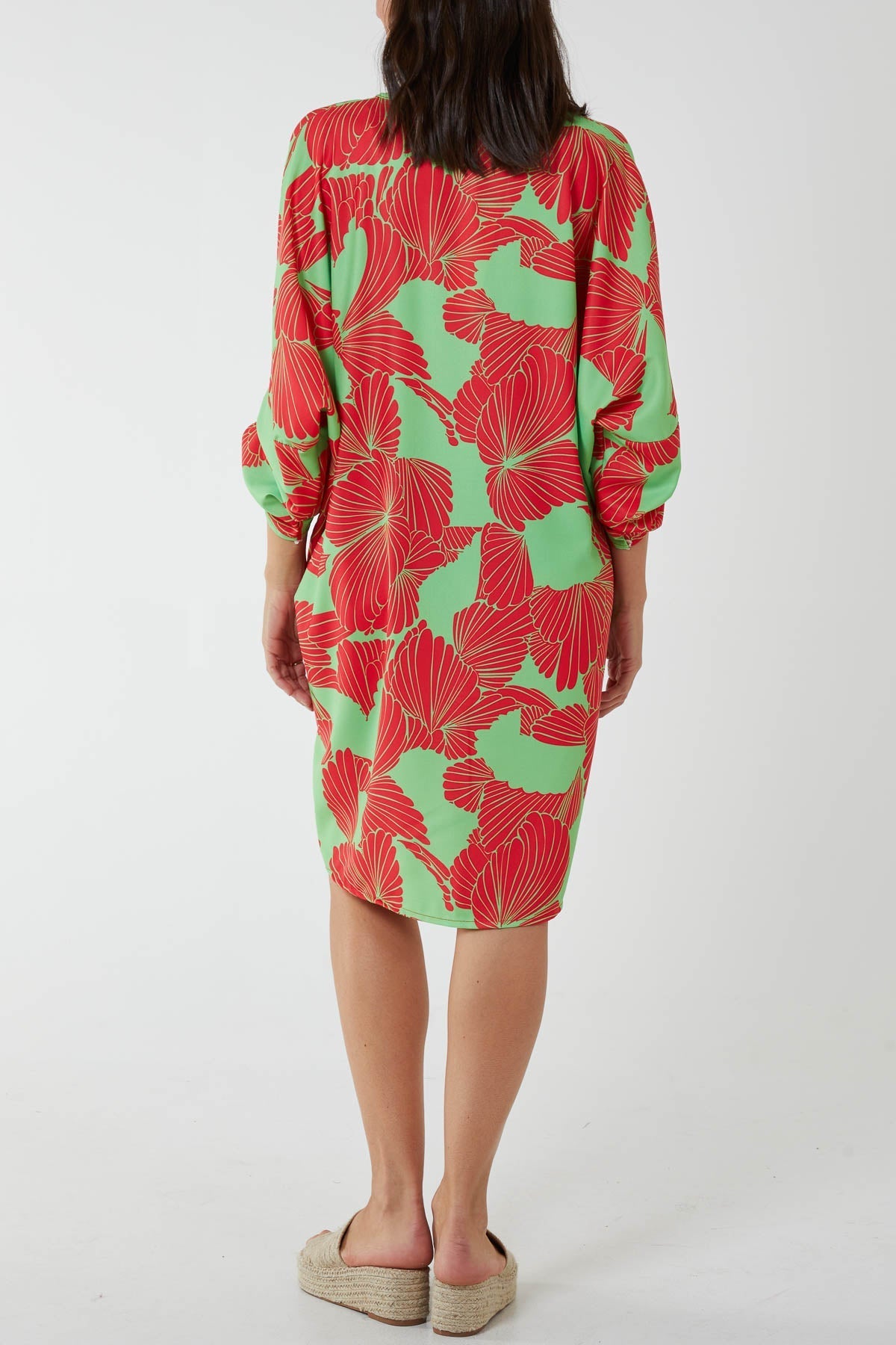 Floral Twisted Front Midi Dress For Women  - Dropwear