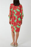 Floral Twisted Front Midi Dress For Women  - Dropwear