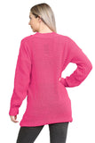 Wine Cable Knitted Button Cardigan For Women 8-10 - Dropwear