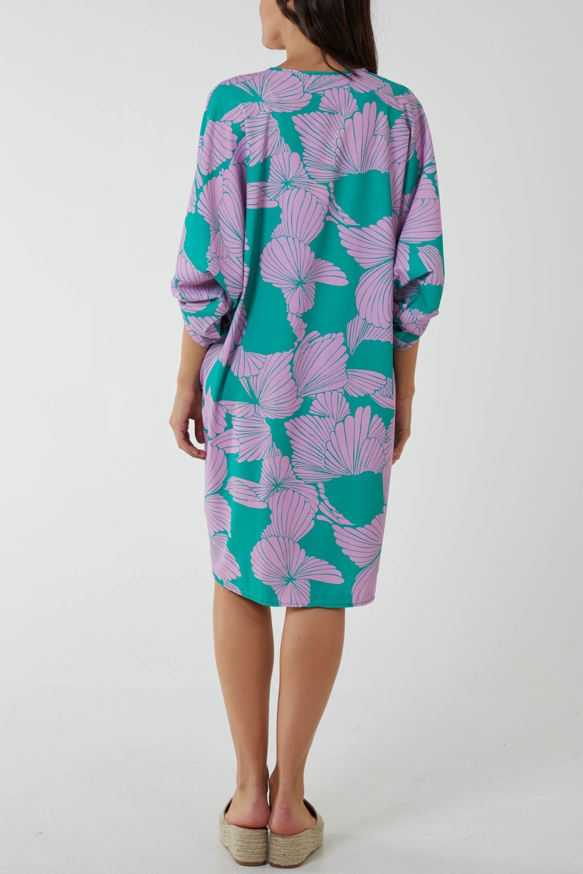 Floral Twisted Front Midi Dress For Women  - Dropwear