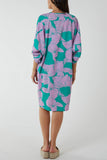 Floral Twisted Front Midi Dress For Women  - Dropwear