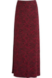 Pasiley Wine Plus Size Wine Paisley Print Maxi Skirt For Women 14 - Dropwear