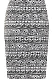 Little Aztec Printed Stretch Pencil Midi Skirt For Women 12-14 - Dropwear