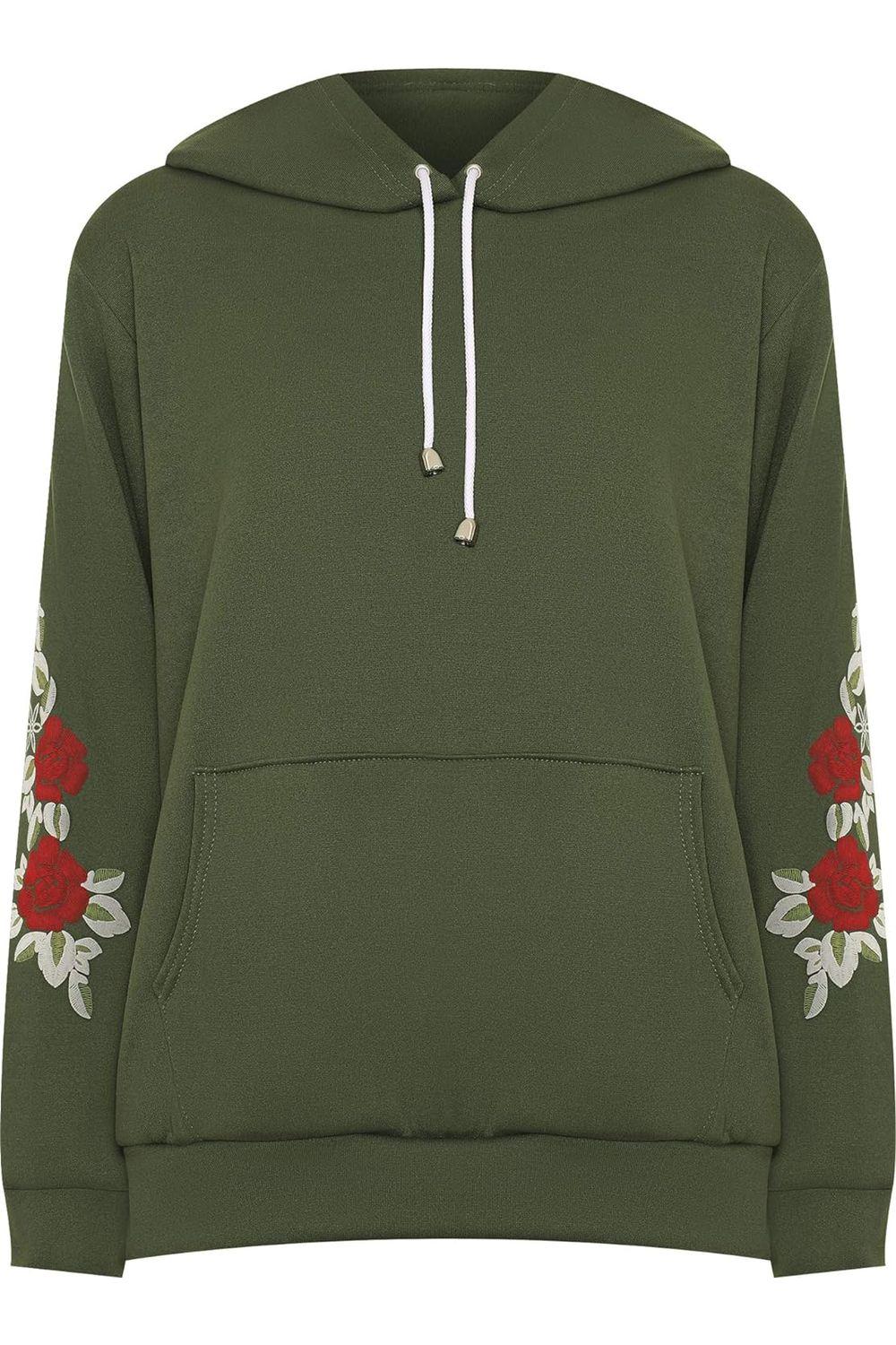 Royal Blue Embroidered Pouch Pocket Sweatshirt For Women 18-20 - Dropwear
