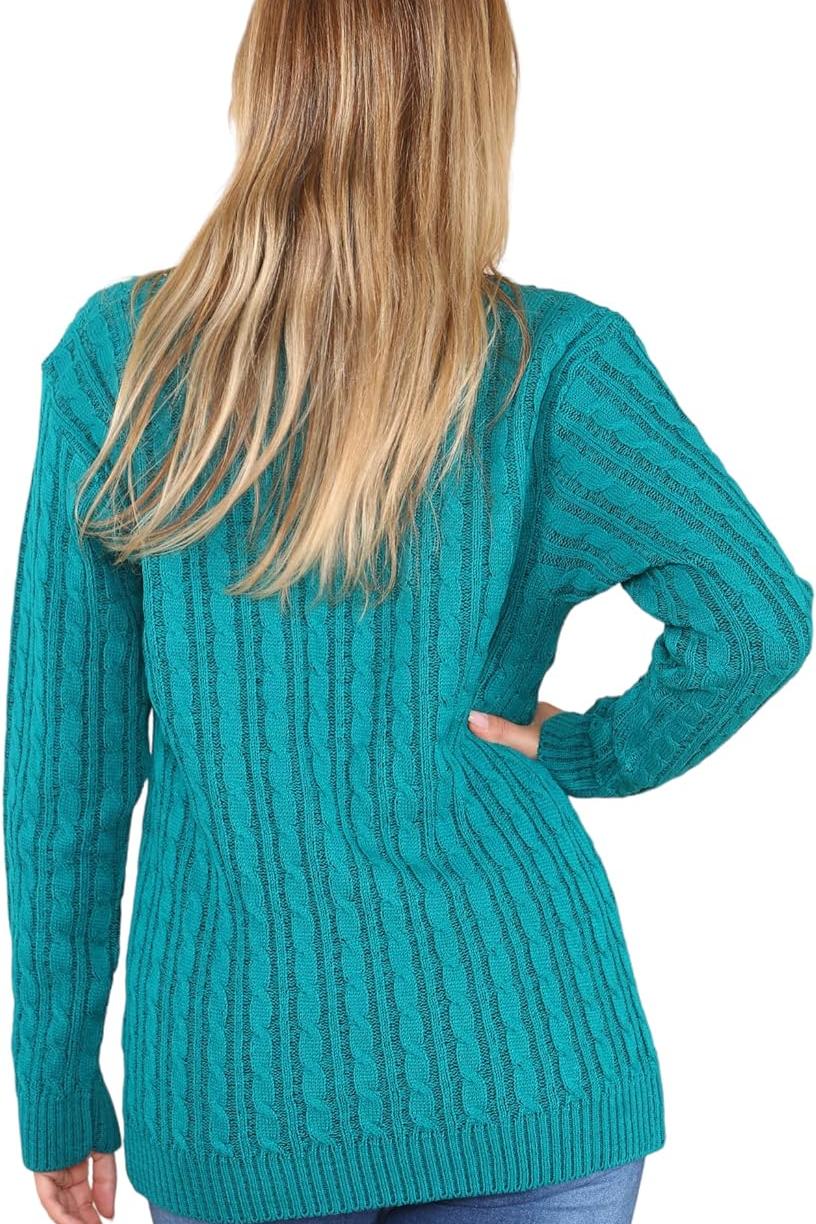 Plus Size Cable Knitted Sweater Top For Women  - Dropwear