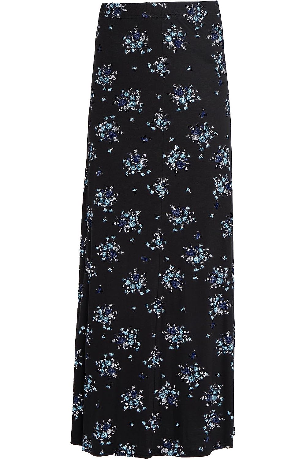Teal Floral Plus Size Teal Floral Print Maxi Skirt For Women 16 - Dropwear