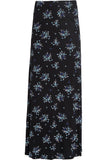Teal Floral Plus Size Teal Floral Print Maxi Skirt For Women 16 - Dropwear