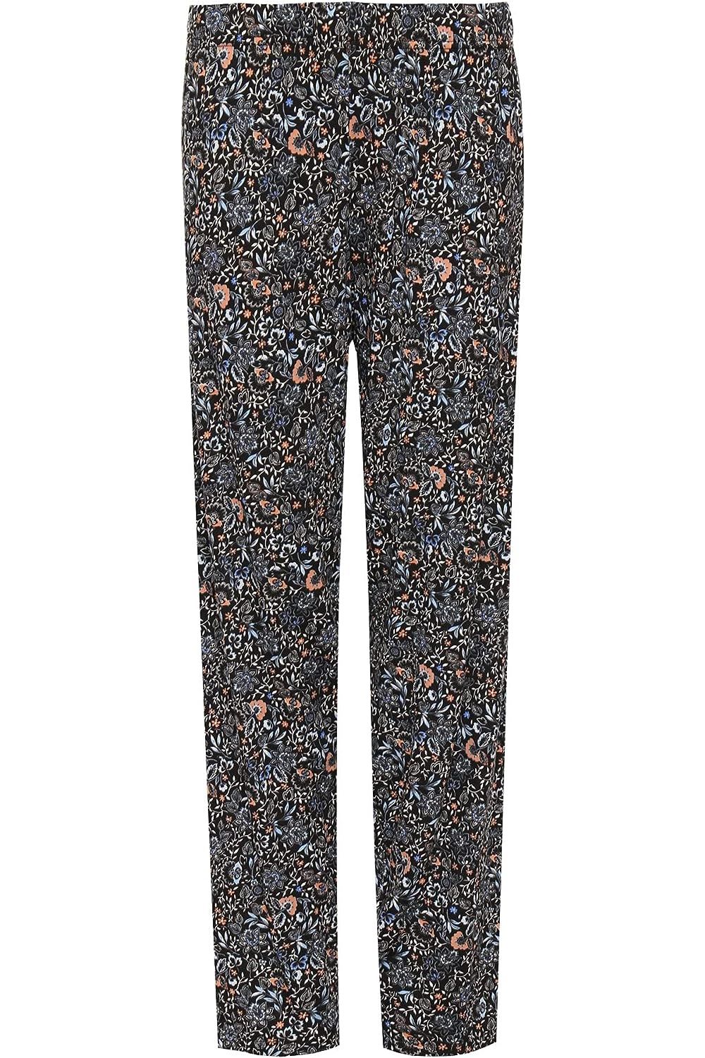 Peach Floral Peach Floral Print Full Length Trouser For Women 14 - Dropwear