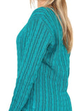 Plus Size Cable Knitted Sweater Top For Women  - Dropwear