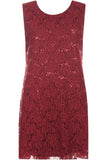 Red Plus Size Flapper Lace Dress For Women 24-26 - Dropwear