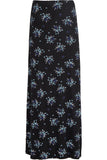 Teal Floral Plus Size Teal Floral Print Maxi Skirt For Women 14 - Dropwear