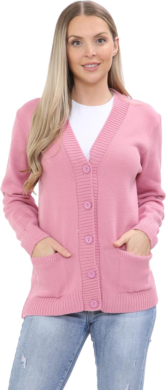 Green Women Knitted Plain Cardigan For Women 12-14 - Dropwear