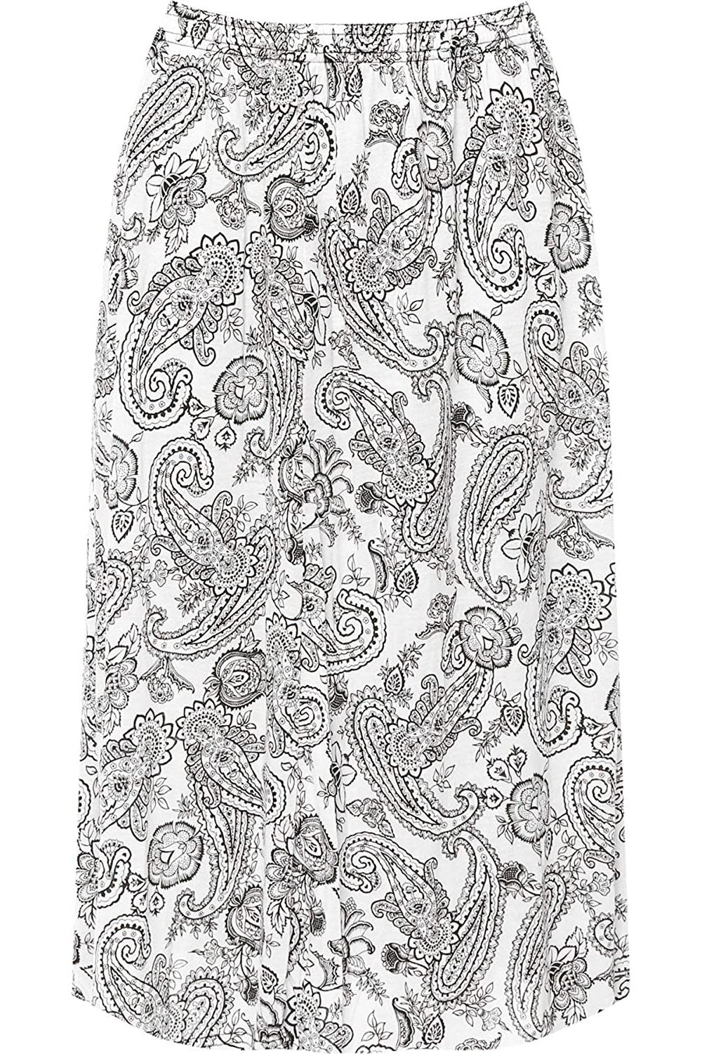 Paisley White Paisley White Print Midi Skirt For Women 8-10 - Dropwear