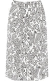 Paisley White Paisley White Print Midi Skirt For Women 8-10 - Dropwear