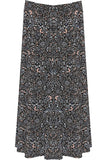 Plus Size Peach Floral Midi Skirt For Women  - Dropwear
