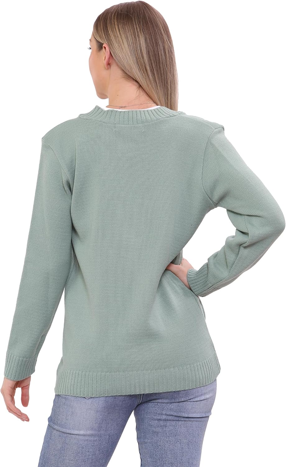 Red Women Knitted Plain Cardigan For Women 8-10 - Dropwear