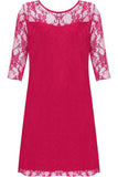 Purple Lace Lined 3/4 Knee Length Dress For Women 22-24 - Dropwear