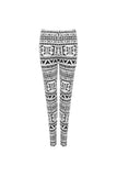 Big Aztec Plus Size Black White Aztec Large Print Leggings For Women 20-22 - Dropwear