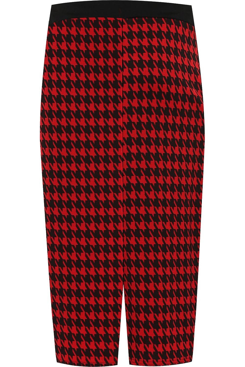 Wine Plus Size Midi Skirt Dogtooth For Women 16-18 - Dropwear