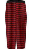 Wine Plus Size Midi Skirt Dogtooth For Women 16-18 - Dropwear