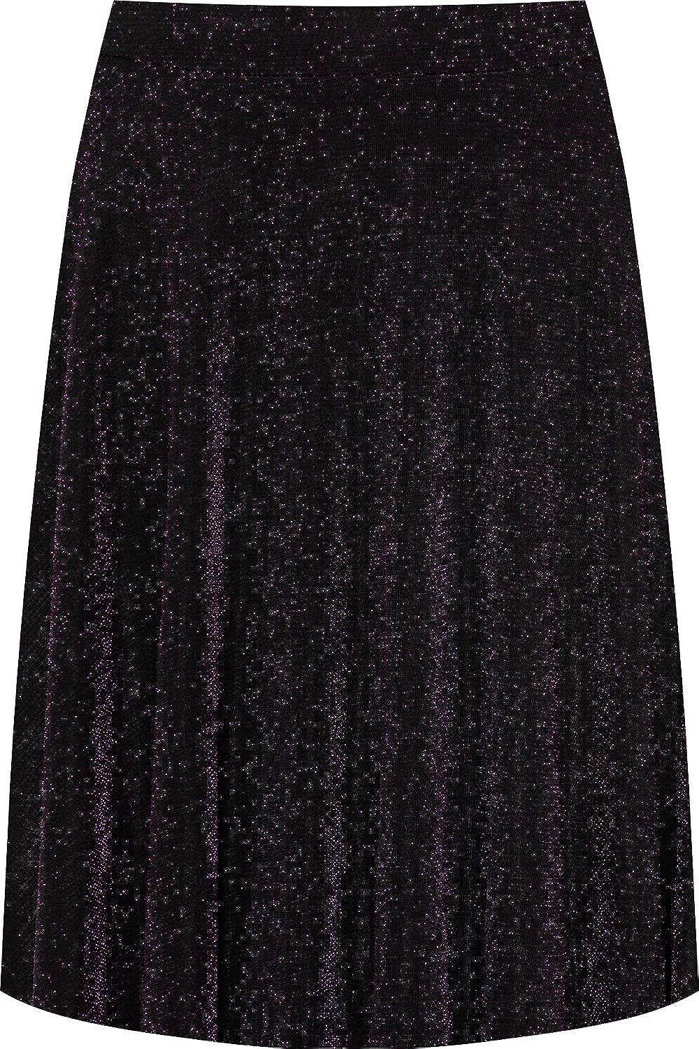 Blue Lurex Glitter Sparkle Flared Swing Skirt For Women 22-24 - Dropwear