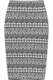 Little Aztec Printed Stretch Pencil Midi Skirt For Women 8-10 - Dropwear
