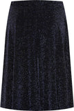 Blue Lurex Glitter Sparkle Flared Swing Skirt For Women 16 - Dropwear