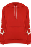 Royal Blue Embroidered Pouch Pocket Sweatshirt For Women 22-24 - Dropwear