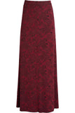 Pasiley Wine Plus Size Wine Paisley Print Maxi Skirt For Women 16 - Dropwear
