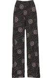 Black Plus Size Black Pink Circle Print Palazzo Trouser For Women 20-22 - Dropwear