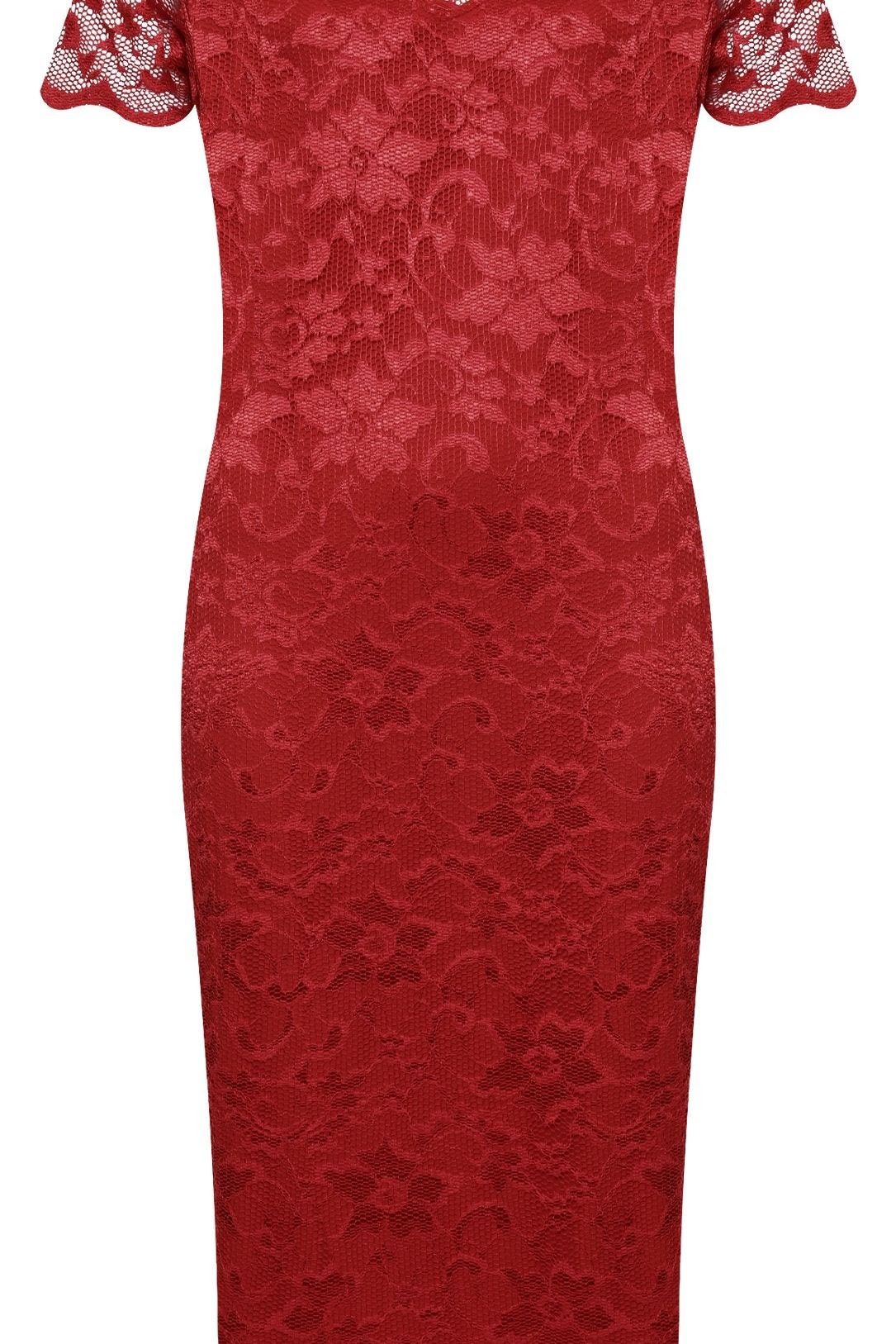 Royal Blue Lace Lined Short Bodycon Midi Dress For Women 18 - Dropwear