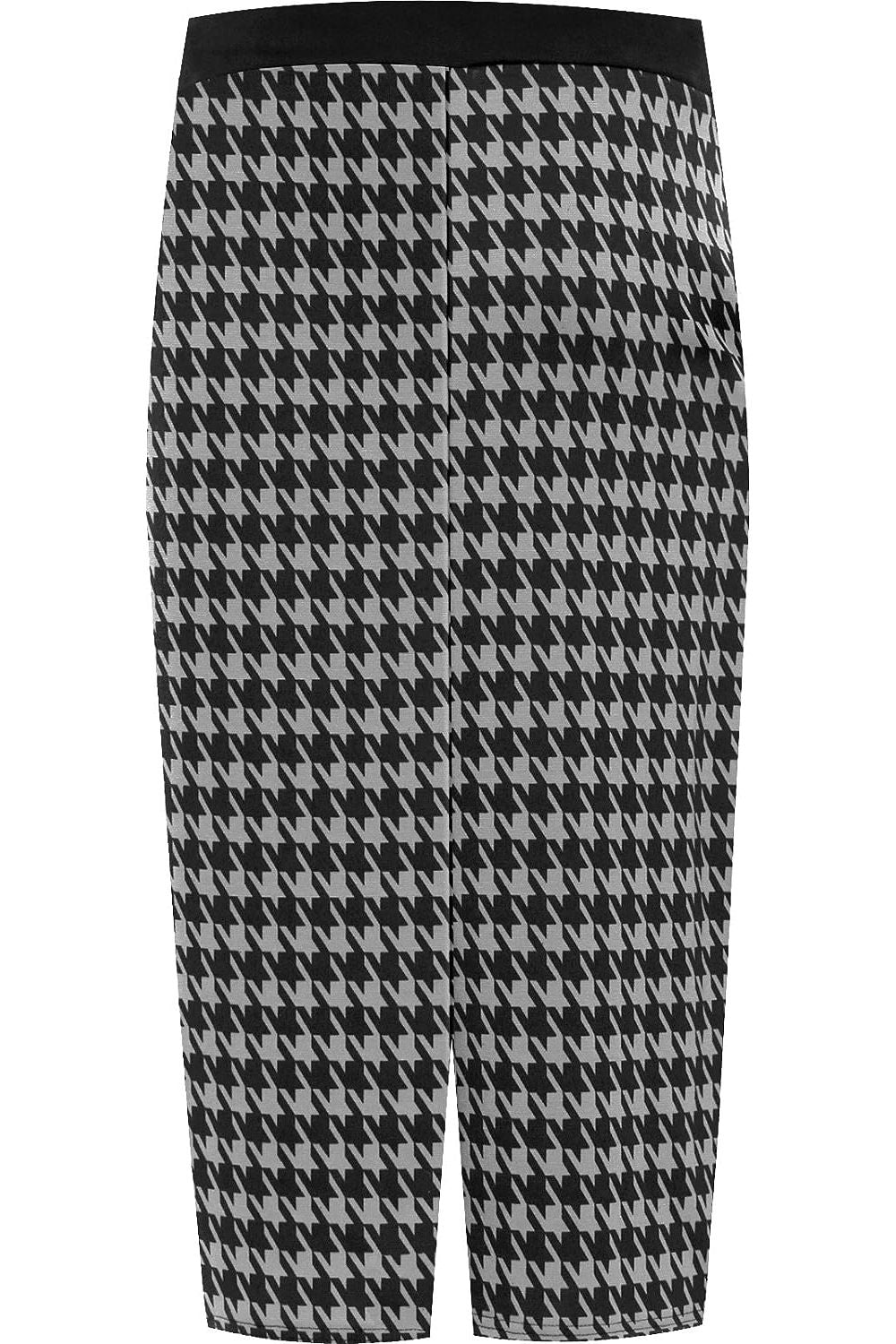 Plus Size Midi Skirt Dogtooth For Women  - Dropwear
