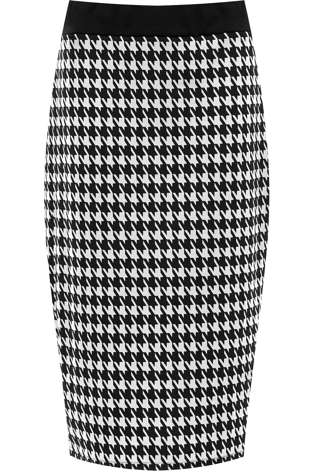Plus Size Midi Skirt Dogtooth For Women  - Dropwear