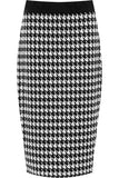 Plus Size Midi Skirt Dogtooth For Women  - Dropwear