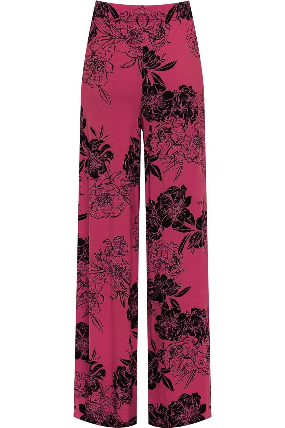 Orange Plus Size Flower Floral Print Wide Leg Palazzo Trouser For Women 20-22 - Dropwear