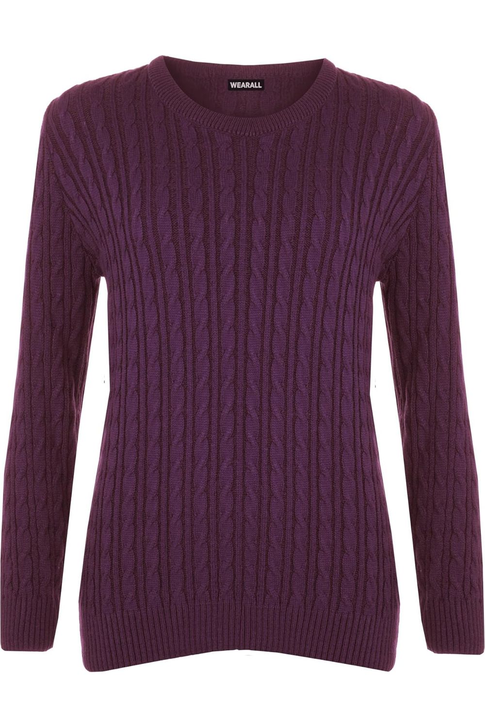 Light Blue Plus Size Cable Knit Top Jumper Sweater For Women 16-18 - Dropwear