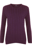 Light Blue Plus Size Cable Knit Top Jumper Sweater For Women 16-18 - Dropwear