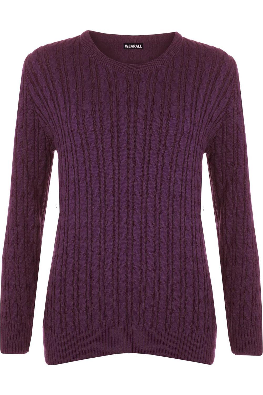 Cable Knit Top Jumper Sweater For Women  - Dropwear