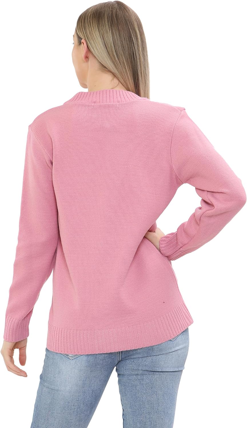 Red Women Knitted Plain Cardigan For Women 16-18 - Dropwear