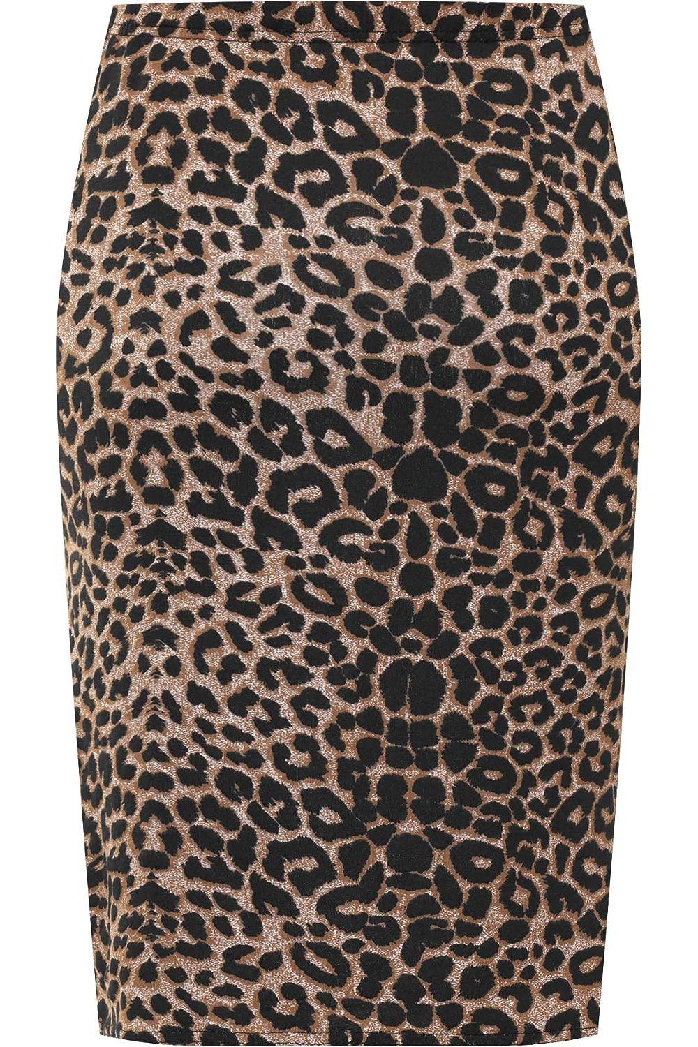 Leopard Printed Stretch Pencil Midi Skirt For Women 12-14 - Dropwear