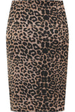 Leopard Printed Stretch Pencil Midi Skirt For Women 12-14 - Dropwear
