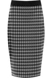 Plus Size Midi Skirt Dogtooth For Women  - Dropwear