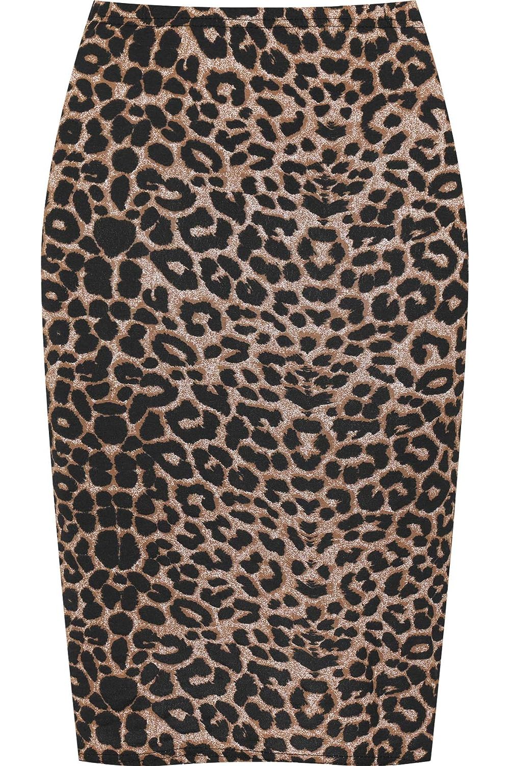 Leopard Printed Stretch Pencil Midi Skirt For Women 8-10 - Dropwear