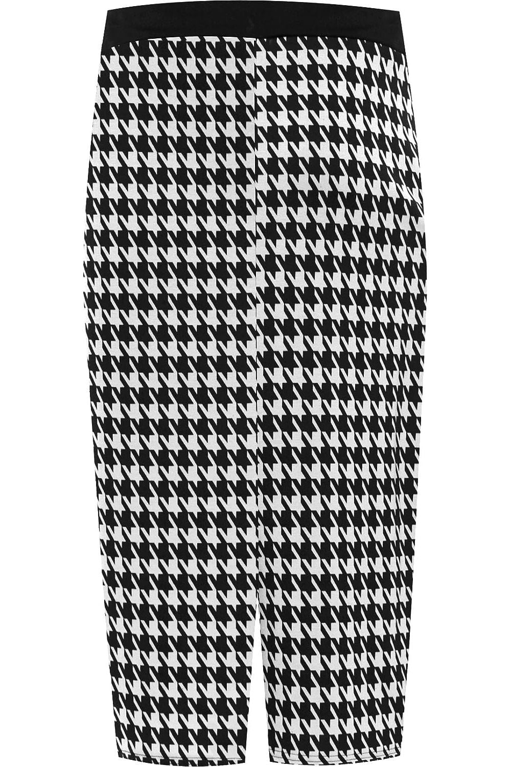 Plus Size Midi Skirt Dogtooth For Women  - Dropwear