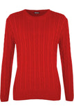 Plus Size Cable Knit Top Jumper Sweater For Women  - Dropwear