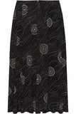 Pink Circle Black Circle Print Midi Skirt For Women 8-10 - Dropwear
