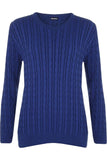 Light Grey Plus Size Cable Knit Top Jumper Sweater For Women 16-18 - Dropwear