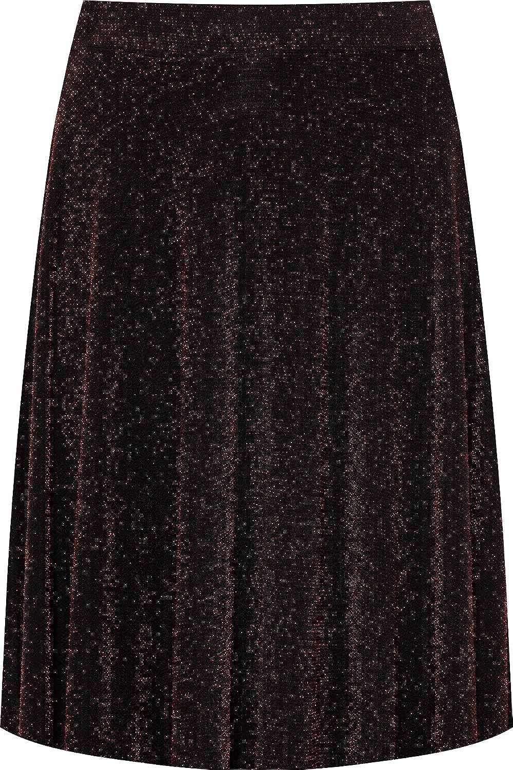 Gold Lurex Glitter Sparkle Flared Swing Skirt For Women 14 - Dropwear